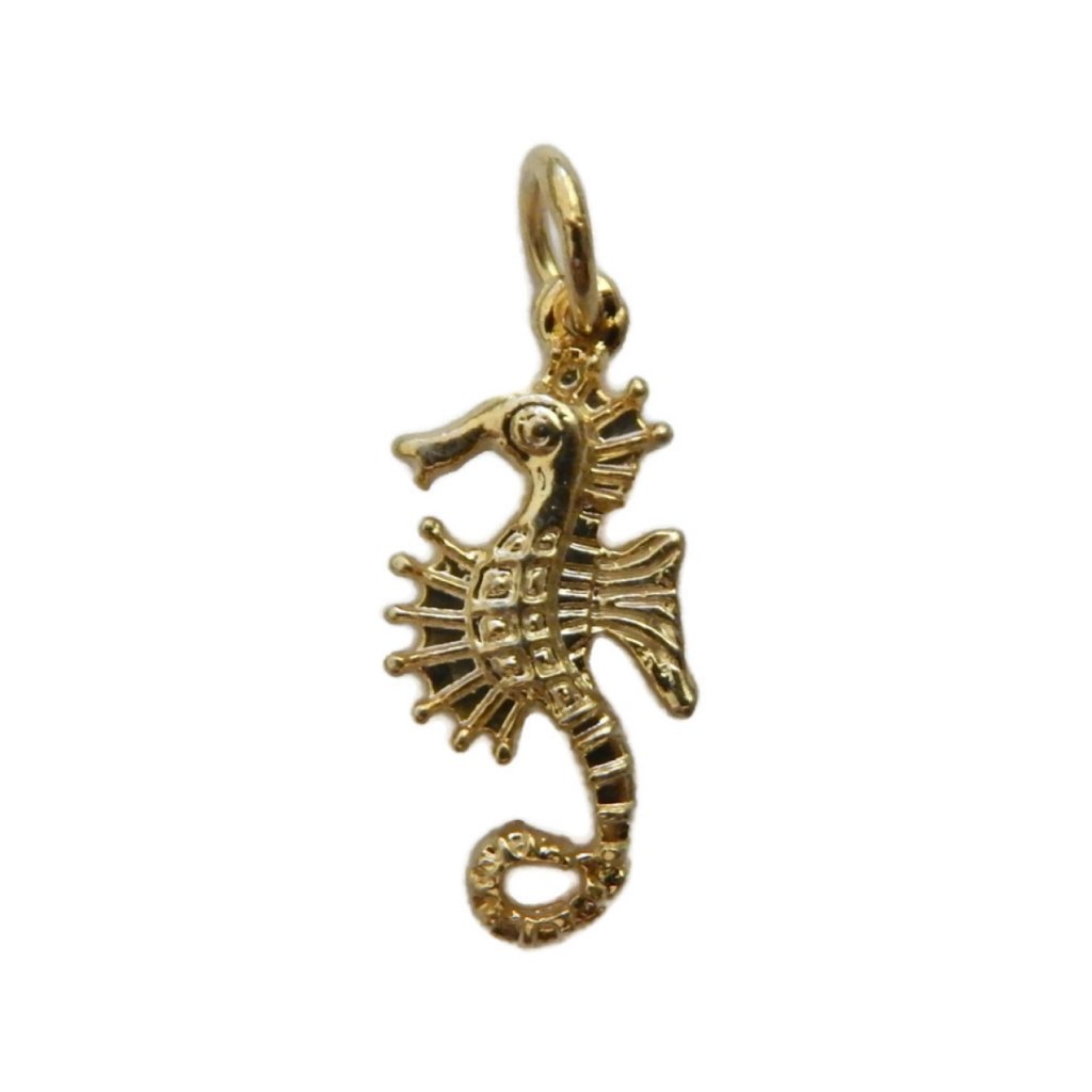 Seahorse Pendant Charm 14k Yellow Gold.